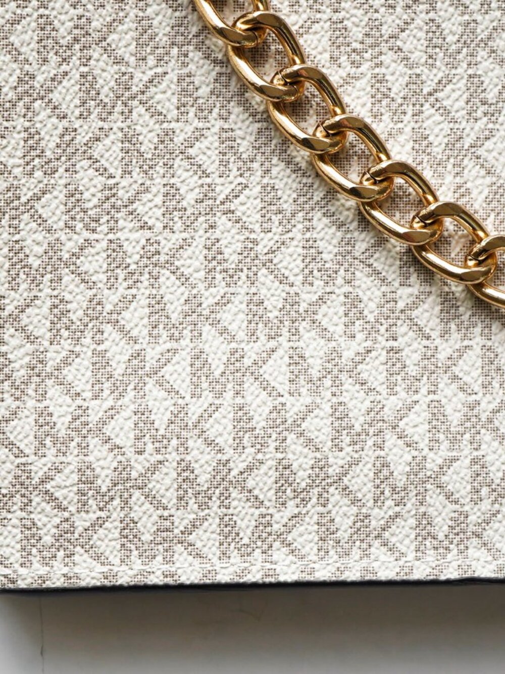 Michael Kors Belt Bag Vanilla Signature Fanny Pack White Gold Tone MK Logo - Picture 9 of 10